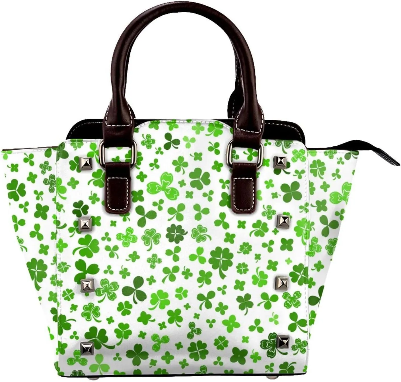Women's PU Leather Shoulder Bag Handbag Shopping Purse Handle Satchels Studded Totes Clutch Bag