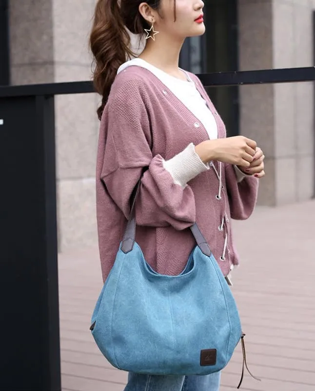 Womens Purses and Handbags Soft and Breathable Shoulder Bag for Women Tote Bag Canvas Hobo Bags Ladies Handbags
