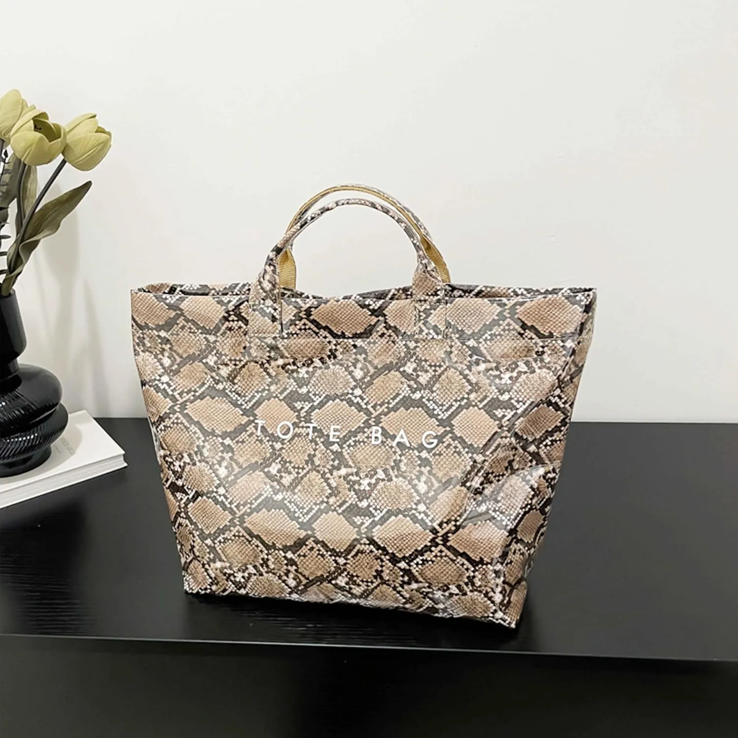 Women’s PVC Tote Bag Large Kraft Paper Clear Plastic Tote Bag Top Handle Clear Hobo Handbag hot pink tote bag