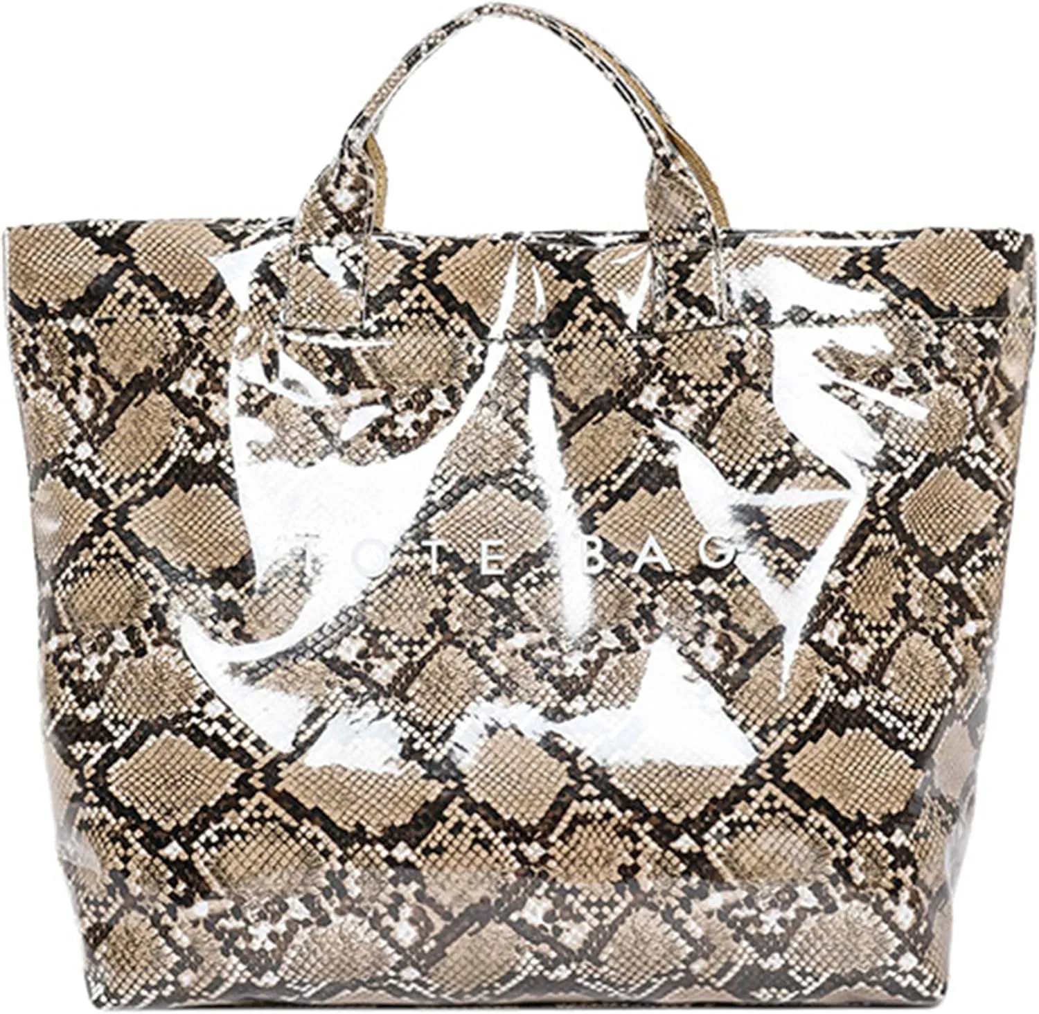 Women’s PVC Tote Bag Large Kraft Paper Clear Plastic Tote Bag Top Handle Clear Hobo Handbag hot pink tote bag
