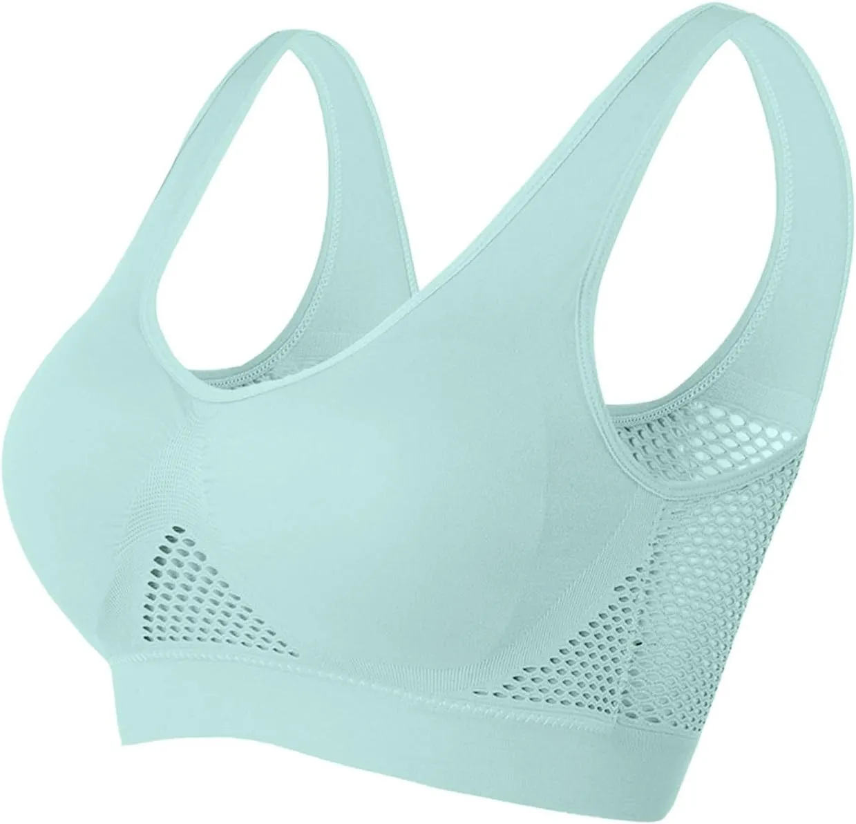 Women's Sport Bras 4PC with Breathable Stretchy Straps Mesh Panel Comfortable Supportive Workout Fitness Bralette