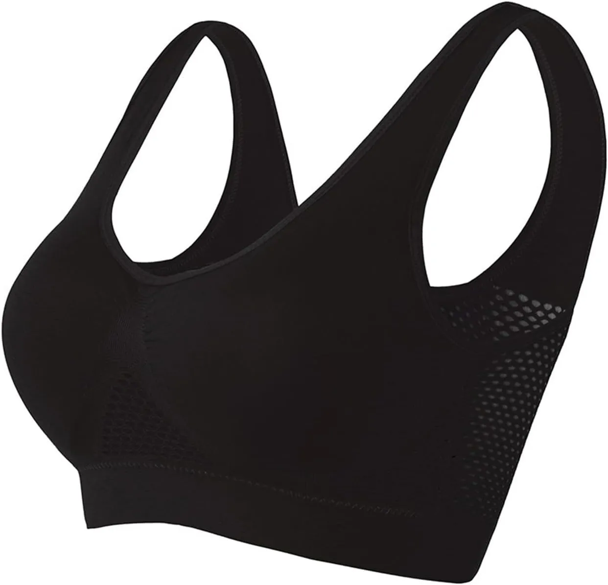 Women's Sport Bras 4PC with Breathable Stretchy Straps Mesh Panel Comfortable Supportive Workout Fitness Bralette