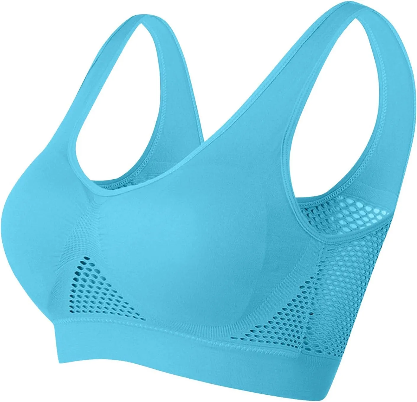 Women's Sport Bras 4PC with Breathable Stretchy Straps Mesh Panel Comfortable Supportive Workout Fitness Bralette