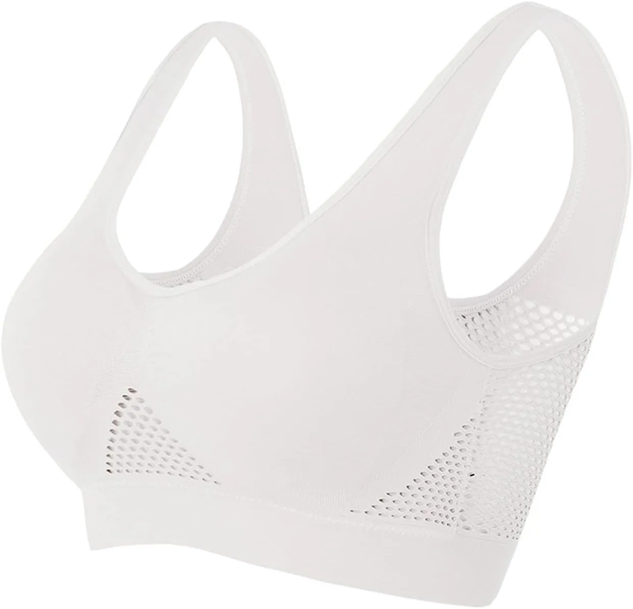 Women's Sport Bras 4PC with Breathable Stretchy Straps Mesh Panel Comfortable Supportive Workout Fitness Bralette
