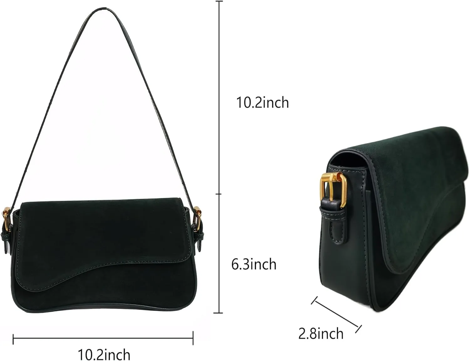 Women’s Suede Flap Shoulder Bag Small Trendy Saddle Crossbody Purses
