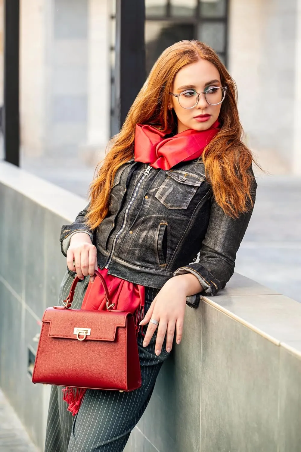 Women’s Top-Handle Handbags – Luxury Crossbody Purse Shoulder Bag for Women – Leather Handbag, Detachable Strap