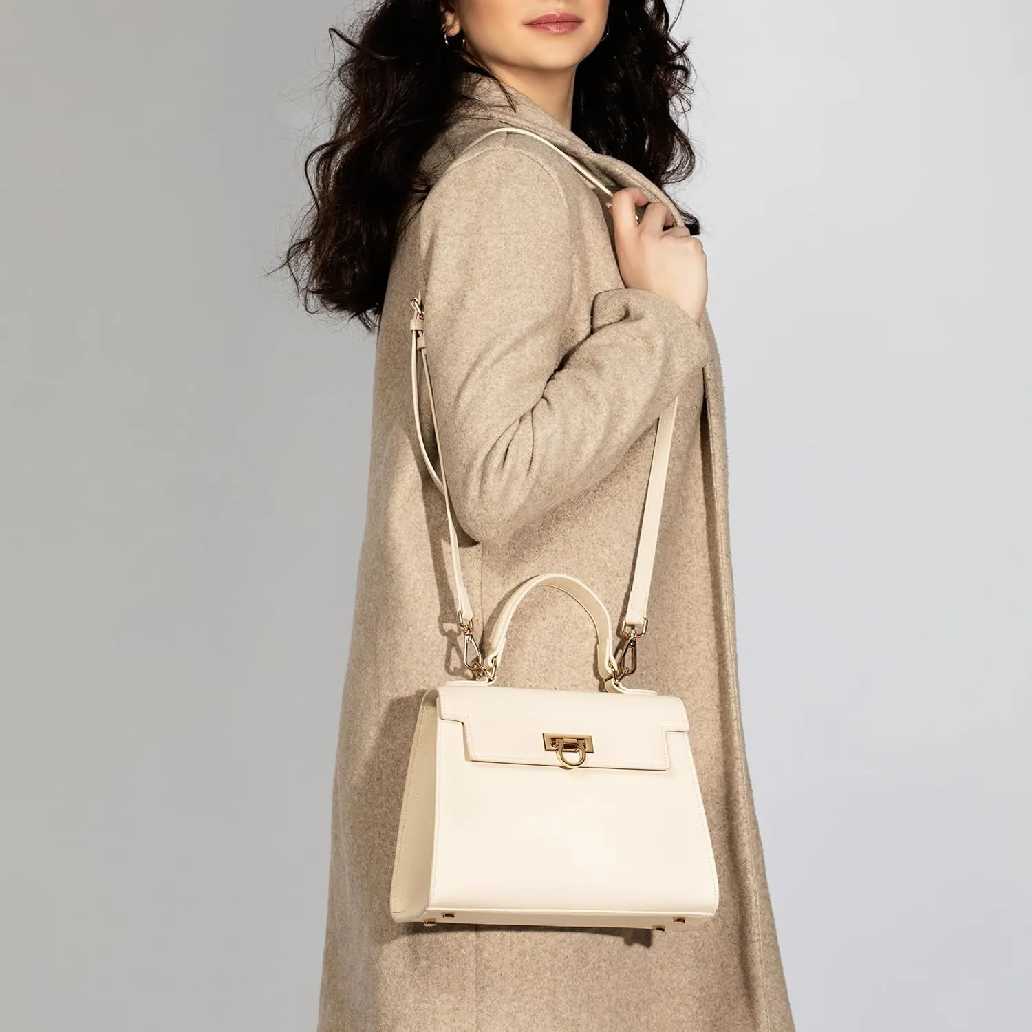 Women’s Top-Handle Handbags – Luxury Crossbody Purse Shoulder Bag for Women – Leather Handbag, Detachable Strap