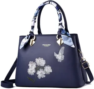 Womens Tote Fashionable Embroidery Bag Large Capacity Hand Shoulder Cross Body Bag With Zipper Ladies Messenger