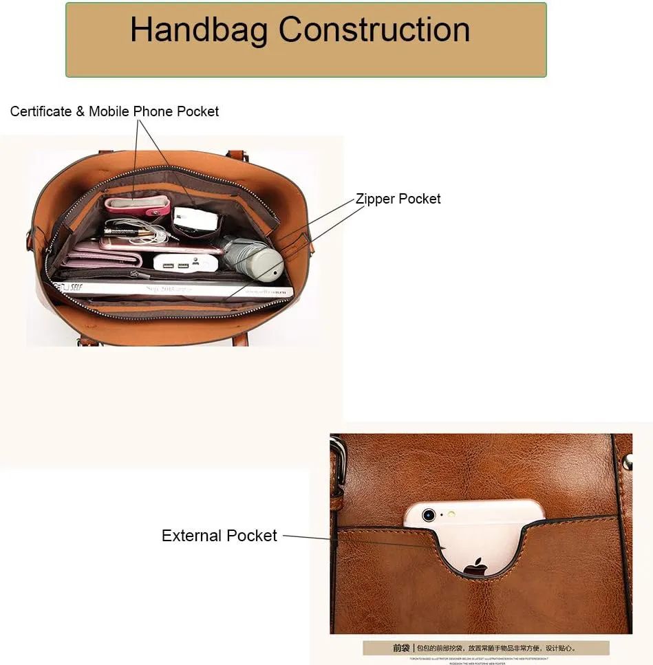 Women’s Tote Organizer Top Handle Satchel Handbags Shoulder Bag Tote Purse Crossbody Bag