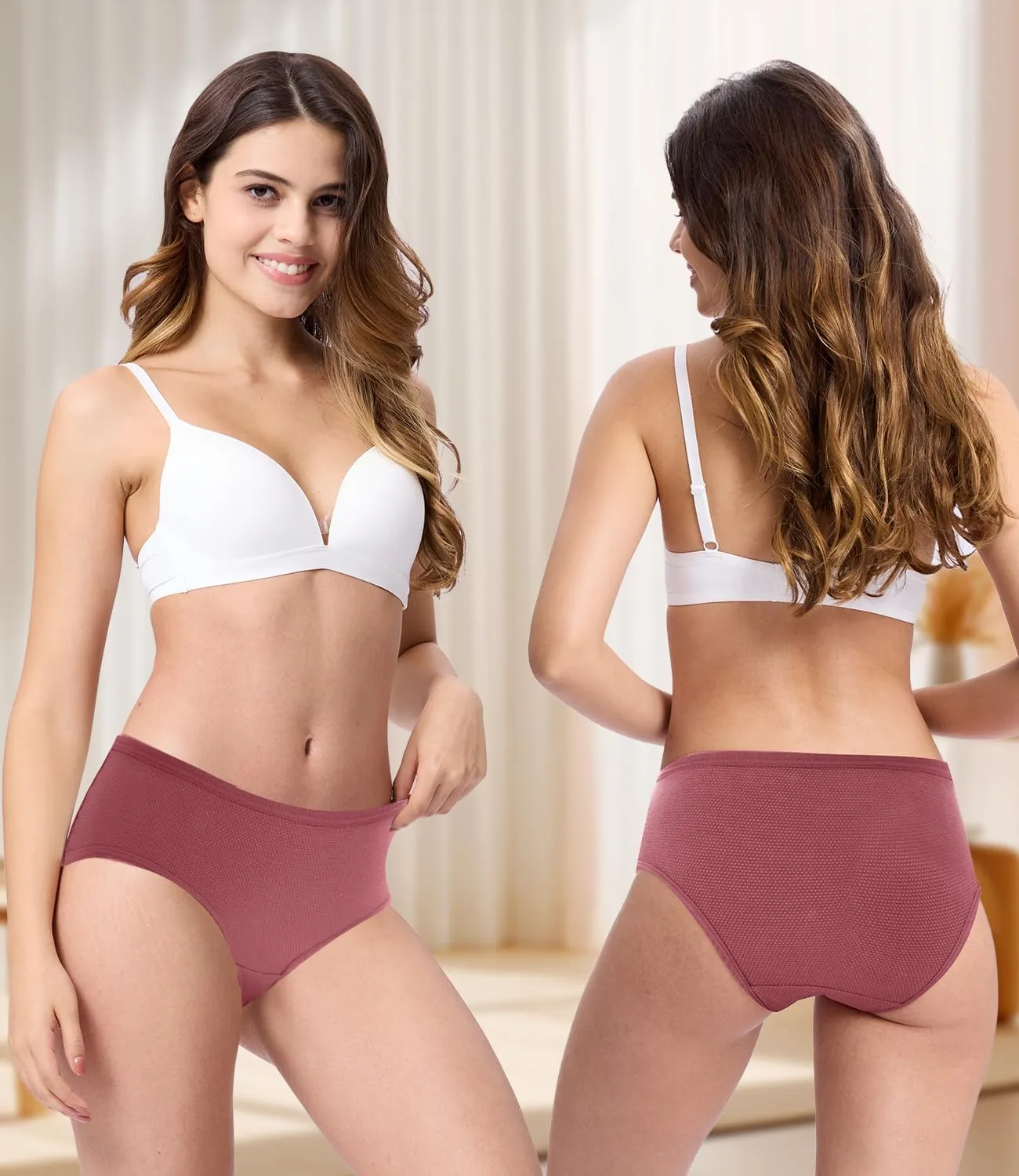 Womens Underwear Breathable Mesh Moisture-Wicking Briefs, Keeps You Cool, Soft & Lightweight Ladies Panties, 6-Pack