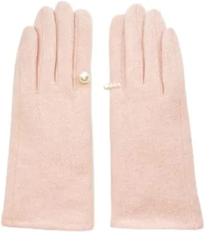 Women's Winter Warm Gloves Touch Screen Winter Pearl Warm Touch Screen Robe Women's Winter Cashmere Embroidered Thickness Driving Gloves (E) (C)