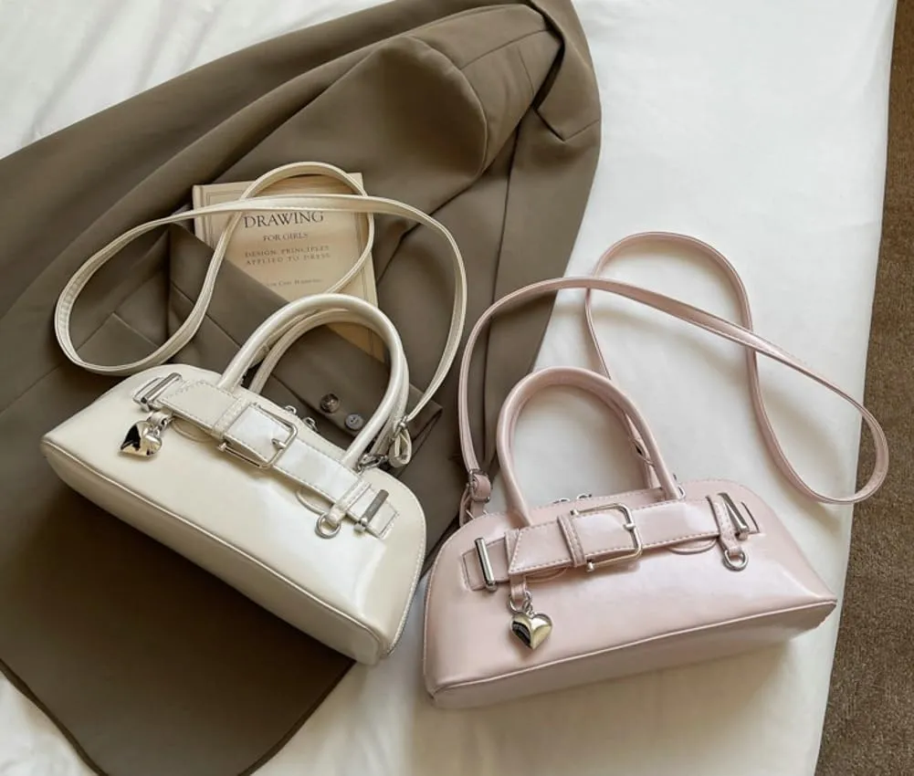 Women's Y2k Purse Buckle Belt Leather Tote Handbag Trendy Top Handle Shoulder Bag Satchel Underarm Crossbody Purses