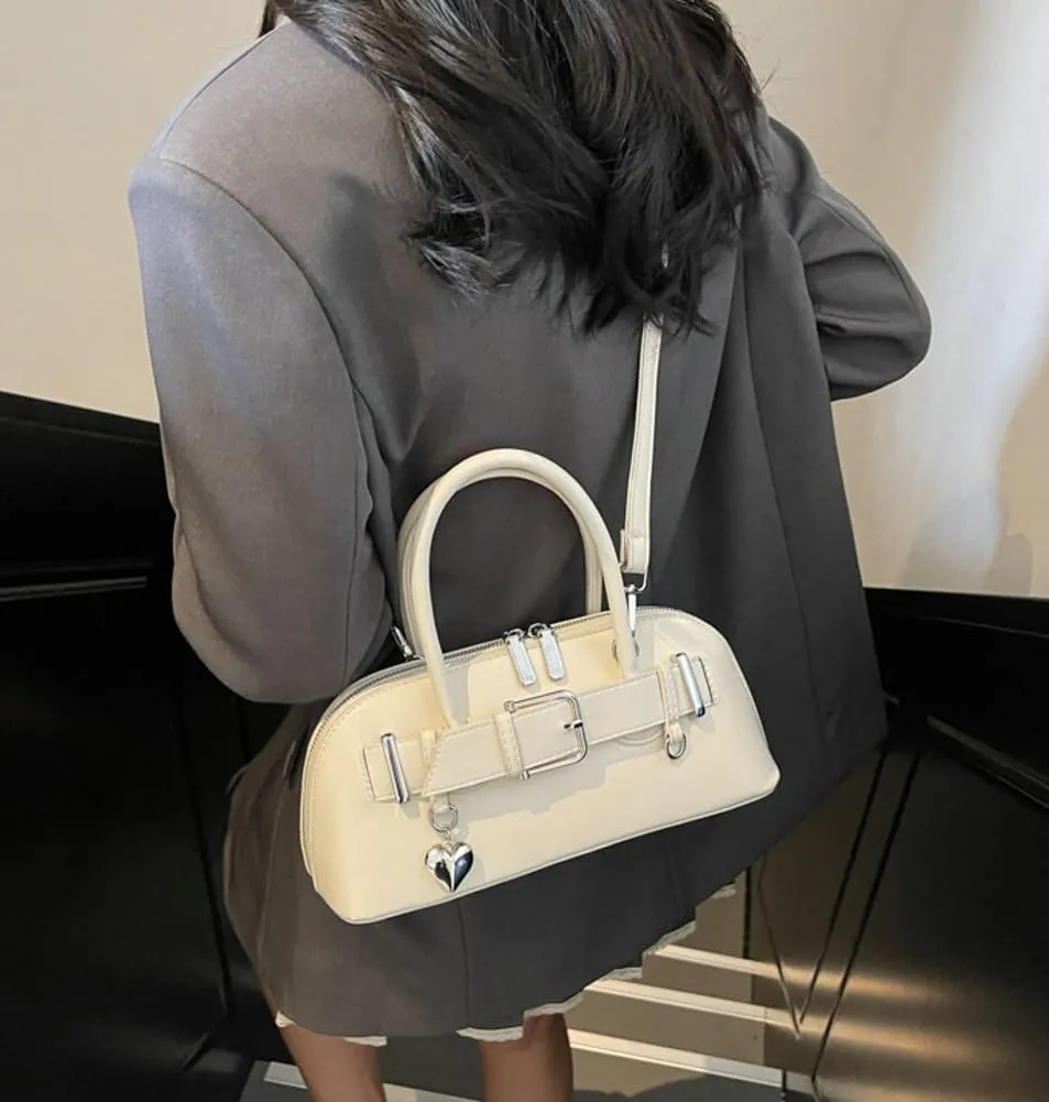 Women's Y2k Purse Buckle Belt Leather Tote Handbag Trendy Top Handle Shoulder Bag Satchel Underarm Crossbody Purses