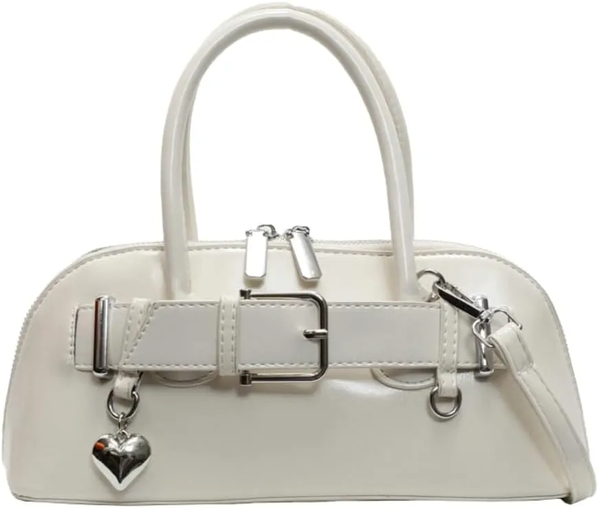 Women's Y2k Purse Buckle Belt Leather Tote Handbag Trendy Top Handle Shoulder Bag Satchel Underarm Crossbody Purses