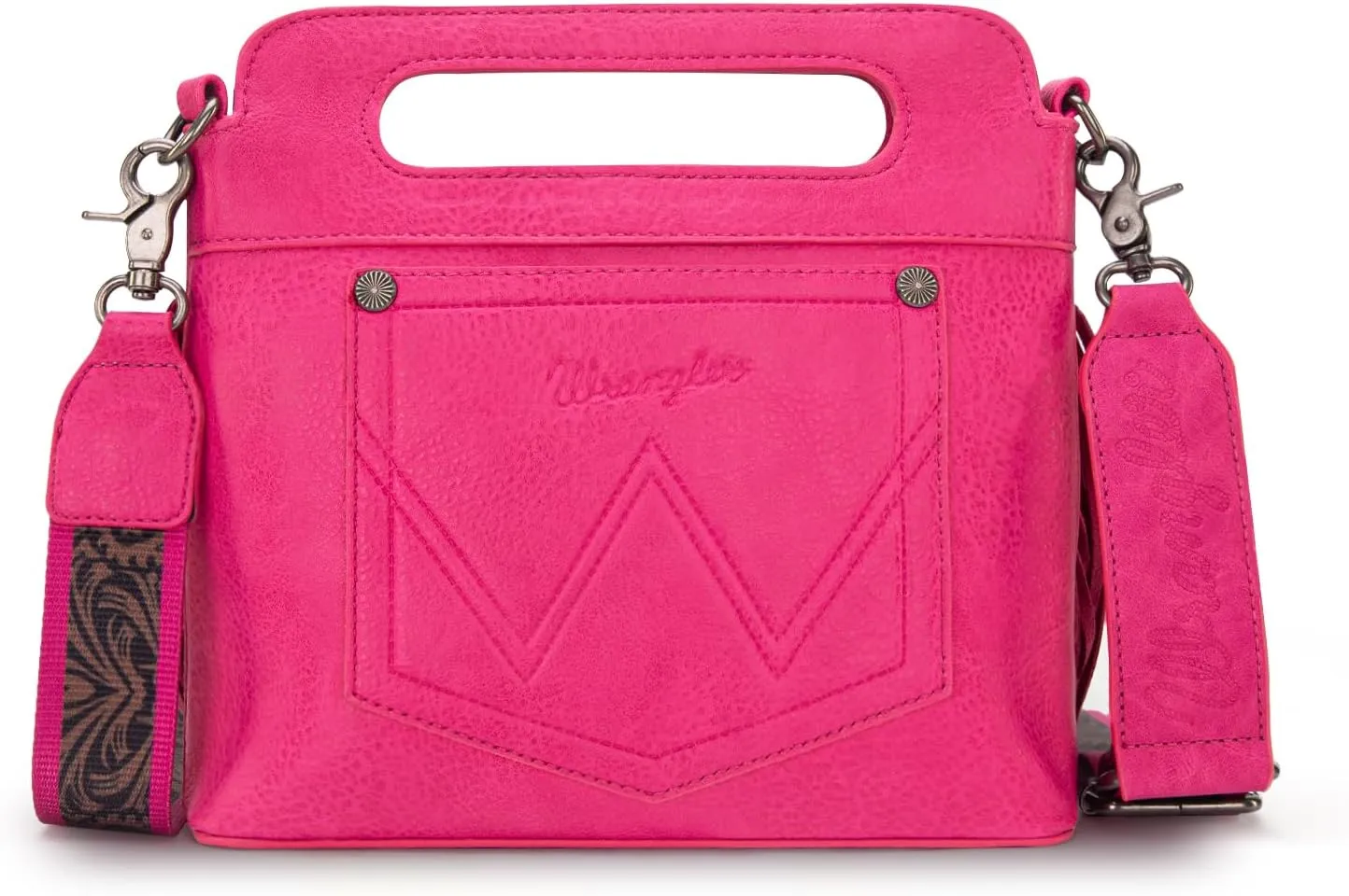 Wrangler Top Handle Handbags Western Fringe Crossbody Bag for Women Embroidered Boot Scroll Ladies Handbag