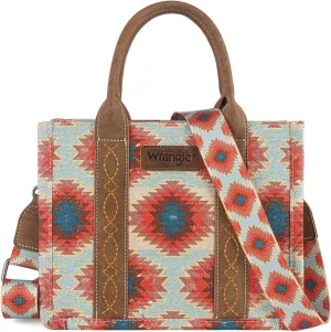 Wrangler Tote Bag for Women Aztec Shoulder Purses Western Handbags Boho Satchel Top-Handle with Distressed Look