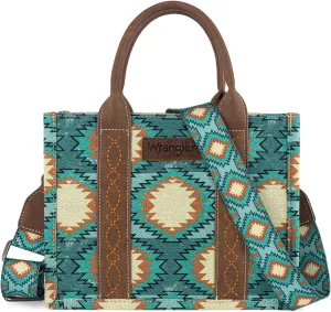 Wrangler Tote Bag for Women Aztec Shoulder Purses Western Handbags Boho Satchel Top-Handle with Distressed Look