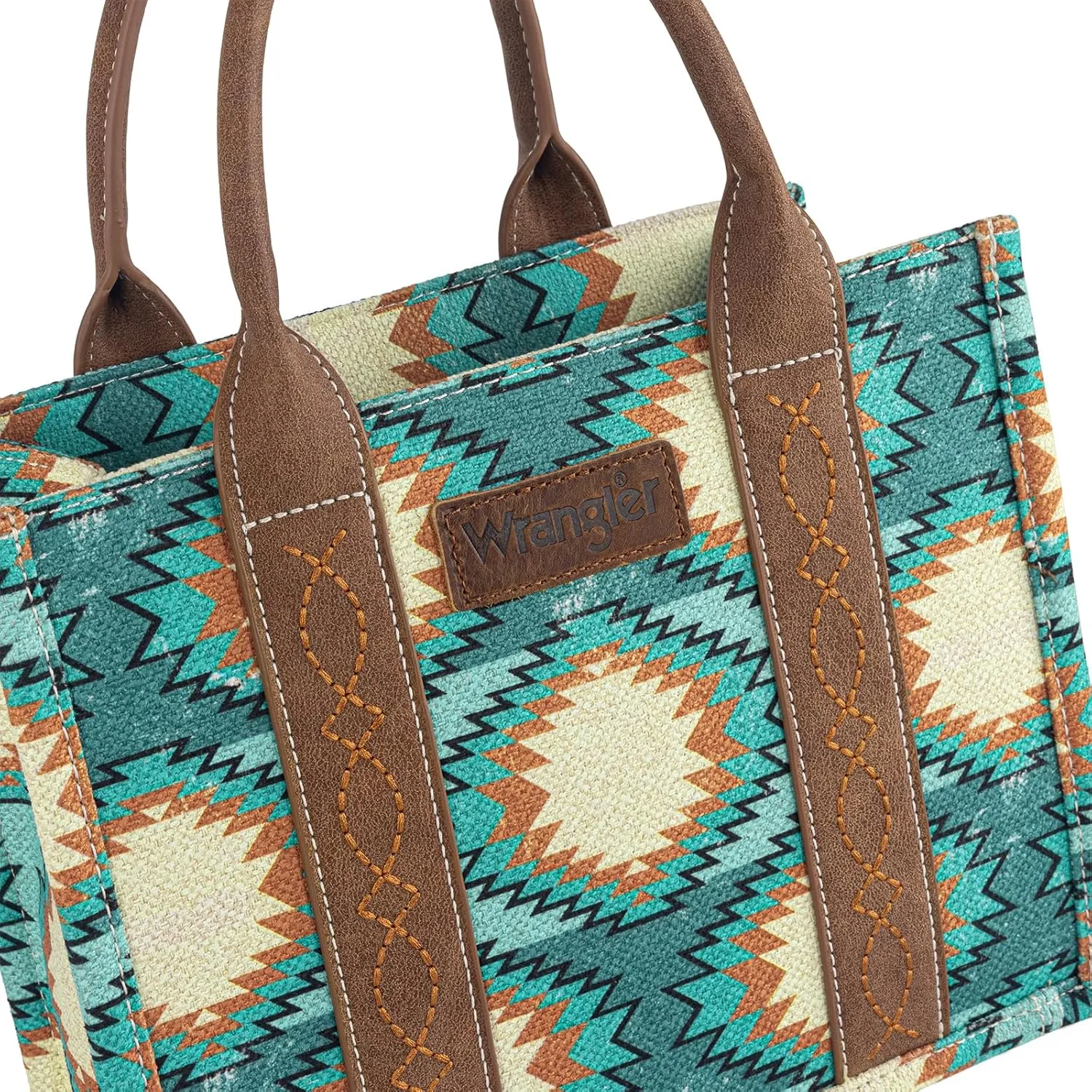 Wrangler Tote Bag for Women Aztec Shoulder Purses Western Handbags Boho Satchel Top-Handle with Distressed Look