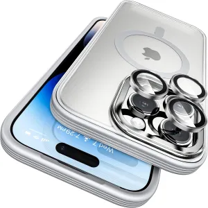 WSKEN Magnetic Case for iPhone 14 Pro Max,Compatible with Magsafe [3X Camera Lens Protector] Premium Translucent Military Grade Shockproof Hard Back Phone Cover for 14 Pro Max 6.7 Inch Accessories