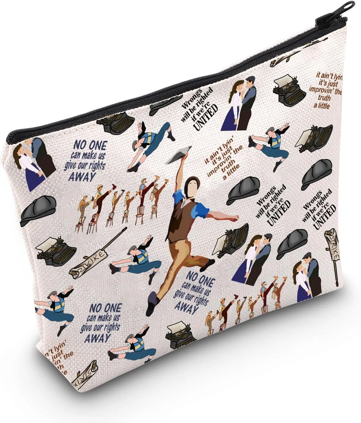 WZMPA Jack Kelly Musical Cosmetic Bag Jack & Katherine Fans Gift Jack Kelly Character Makeup Zipper Pouch Bag Jack Kelly Merch (No One Away)