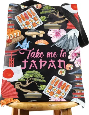 WZMPA Travel Cosmetic Bag Japan Souvenir Gift Zipper Pouch Japanese Culture Gift (Take Japan Bl TG)