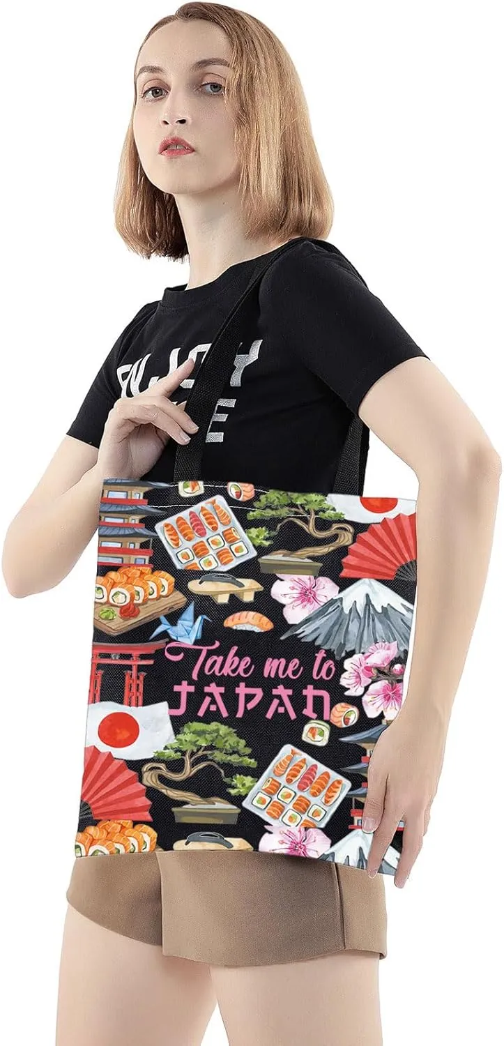 WZMPA Travel Cosmetic Bag Japan Souvenir Gift Zipper Pouch Japanese Culture Gift (Take Japan Bl TG)