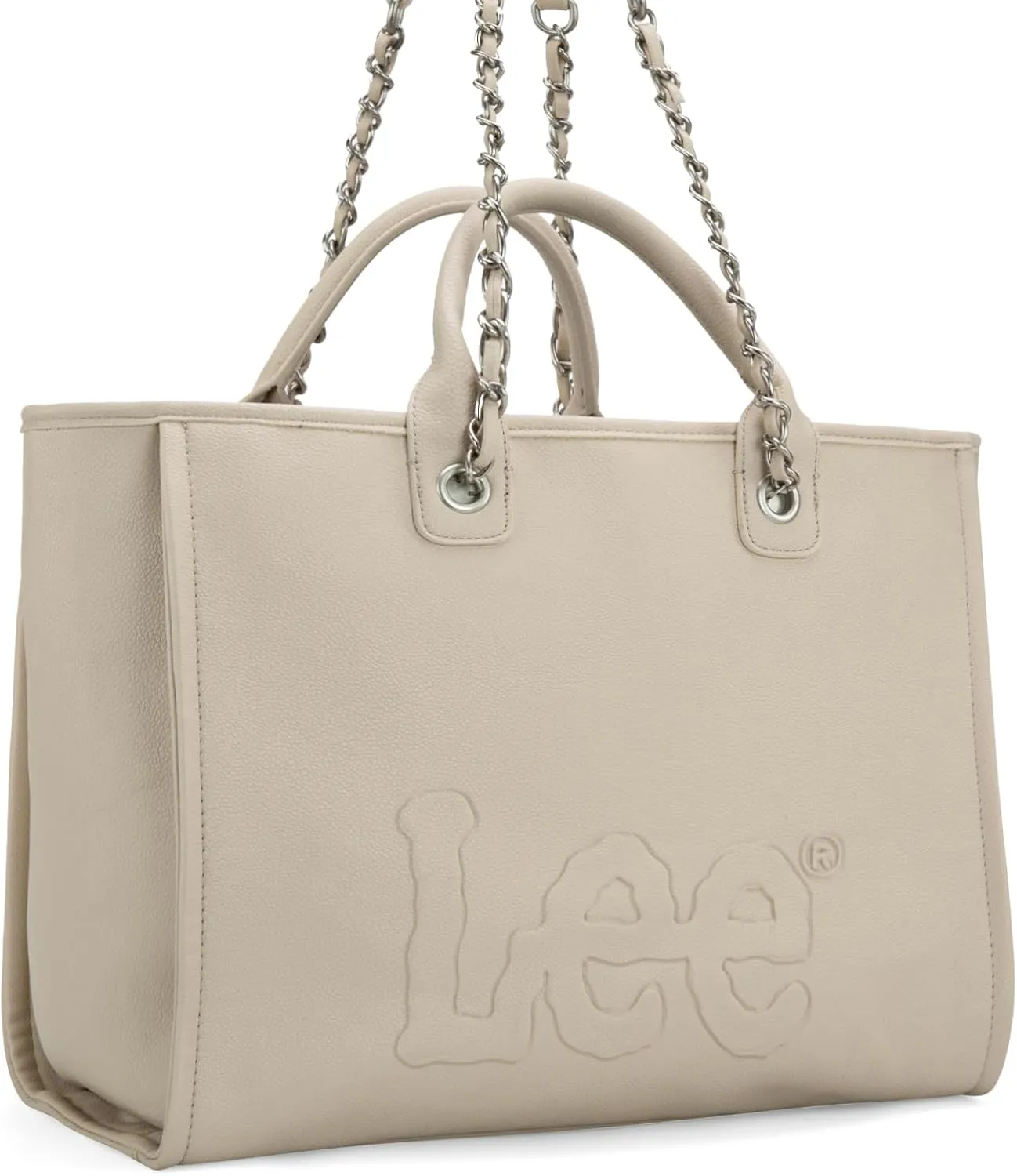 x Lee Large Shoulder Tote Bag for Women Vegan Leather Top-Handle Bag