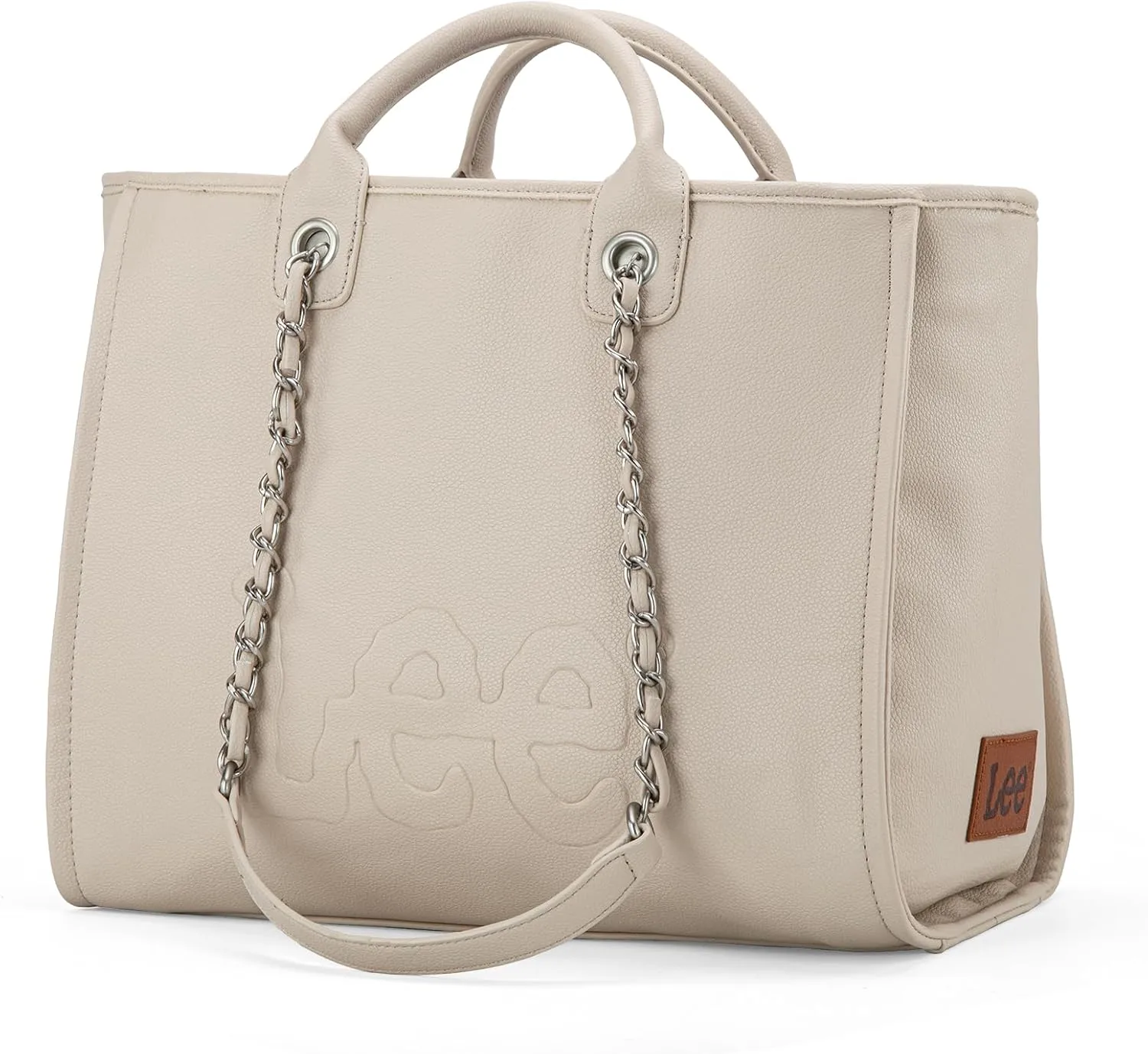 x Lee Large Shoulder Tote Bag for Women Vegan Leather Top-Handle Bag