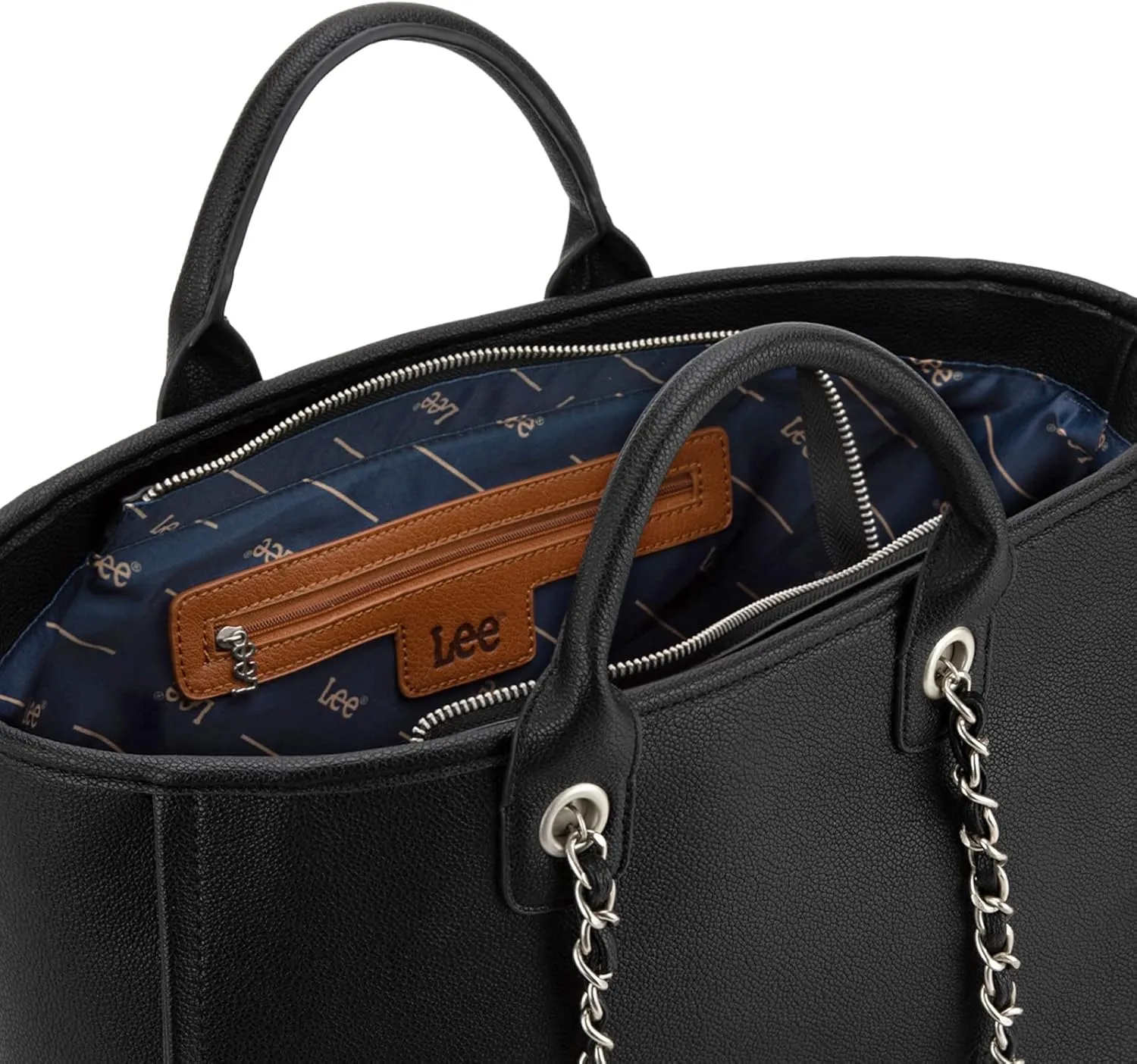 x Lee Large Shoulder Tote Bag for Women Vegan Leather Top-Handle Bag