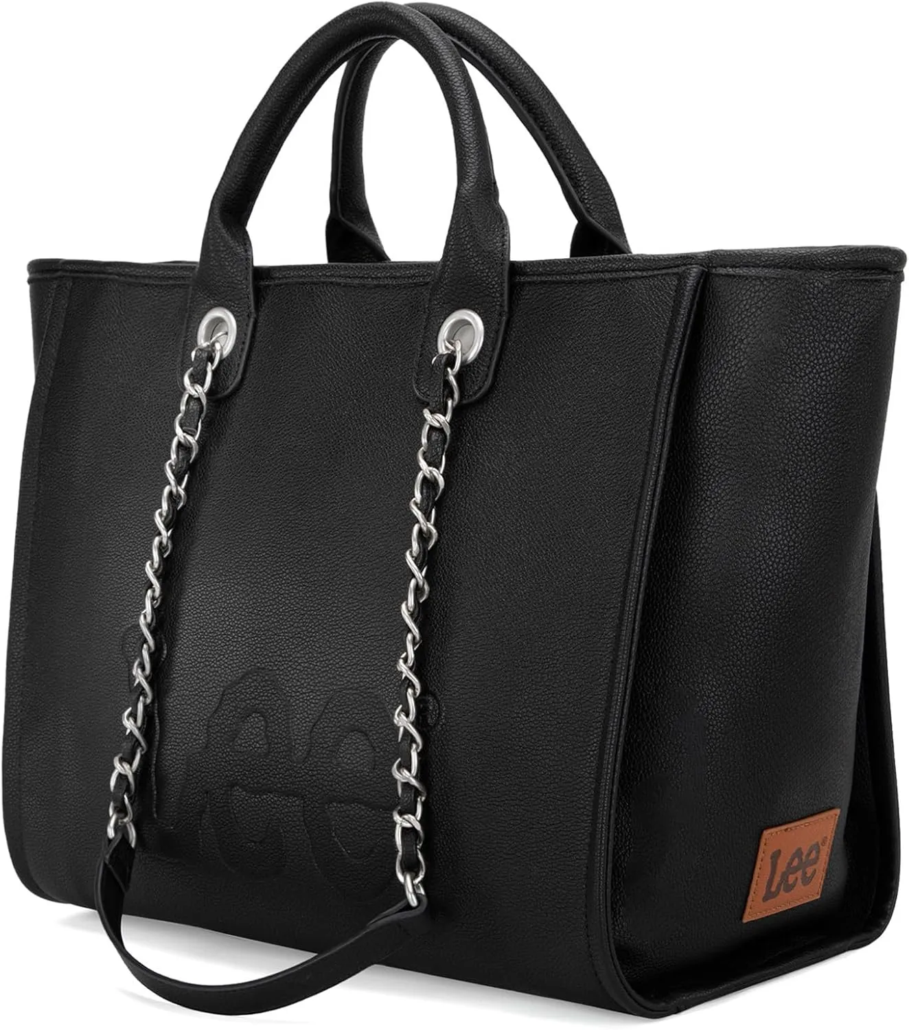 x Lee Large Shoulder Tote Bag for Women Vegan Leather Top-Handle Bag