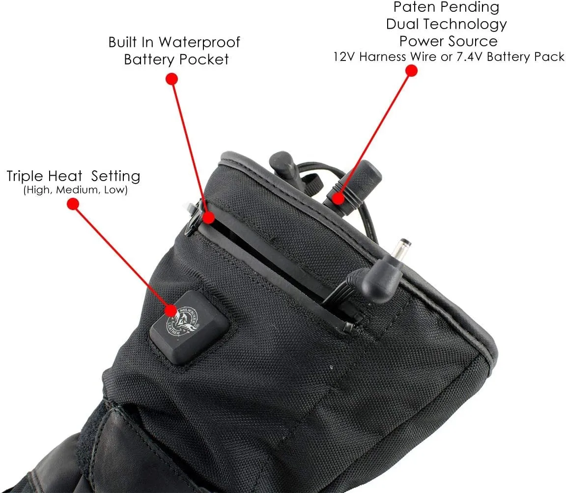 Xelement XG17501SET Heated Gloves for Men’s Winter Glove for Motorcycle Ski Hunting Hiking w/Battery and Harness Wire