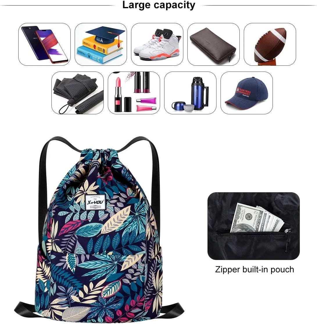 XEYOU Drawstring Sports Backpack Lightweight Gym Yoga Sackpack Shoulder Rucksack Casual Outdoor Daypack for Women and Men