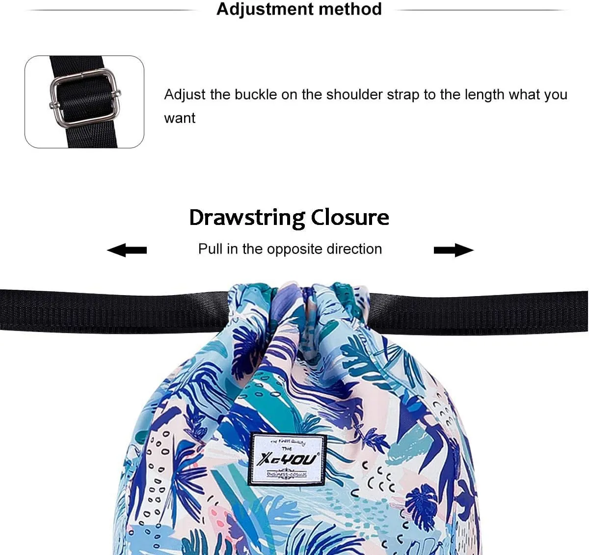 XEYOU Drawstring Sports Backpack Lightweight Gym Yoga Sackpack Shoulder Rucksack Casual Outdoor Daypack for Women and Men