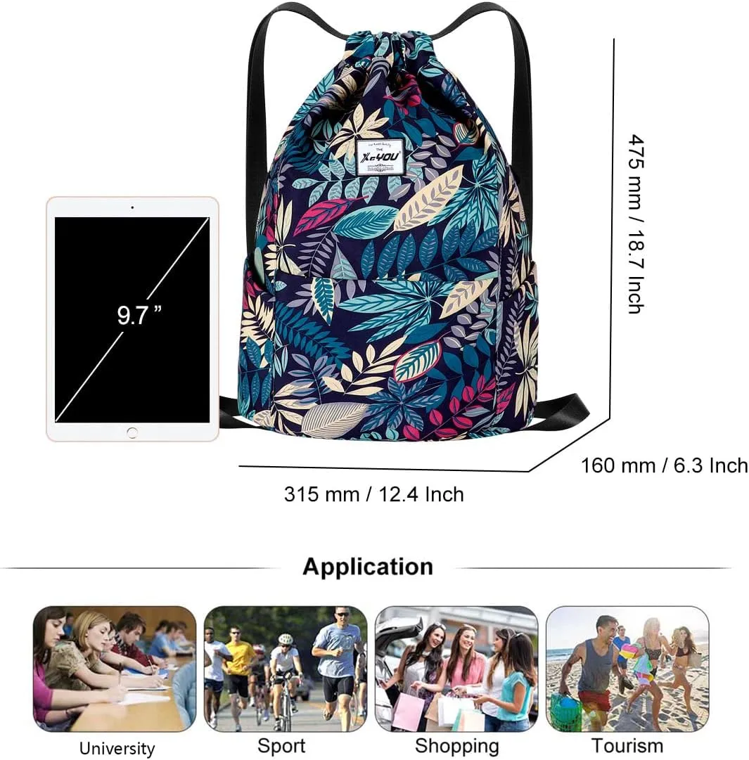 XEYOU Drawstring Sports Backpack Lightweight Gym Yoga Sackpack Shoulder Rucksack Casual Outdoor Daypack for Women and Men