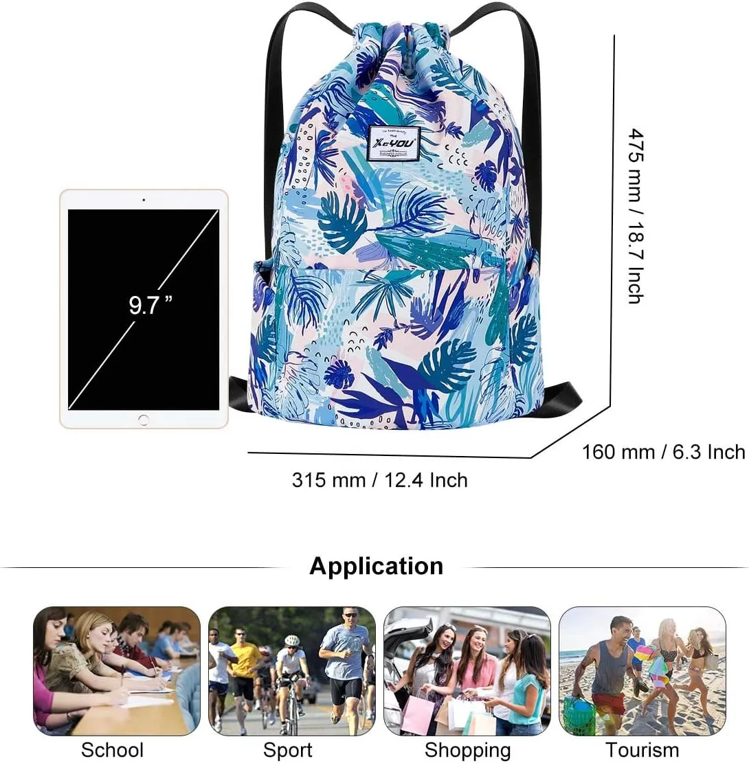 XEYOU Drawstring Sports Backpack Lightweight Gym Yoga Sackpack Shoulder Rucksack Casual Outdoor Daypack for Women and Men