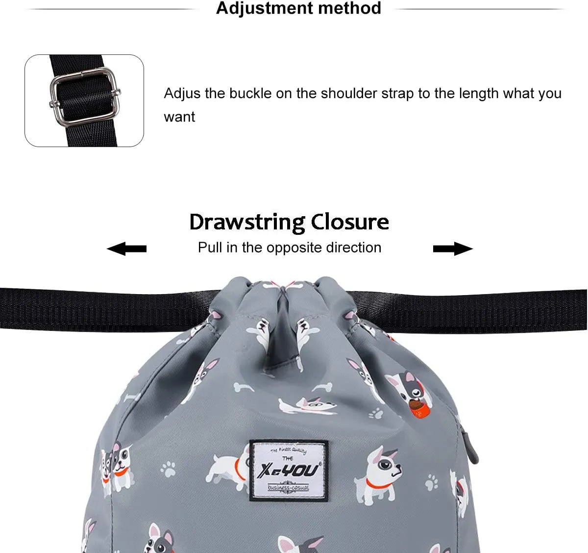 XEYOU Drawstring Sports Backpack Lightweight Gym Yoga Sackpack Shoulder Rucksack Casual Outdoor Daypack for Women and Men