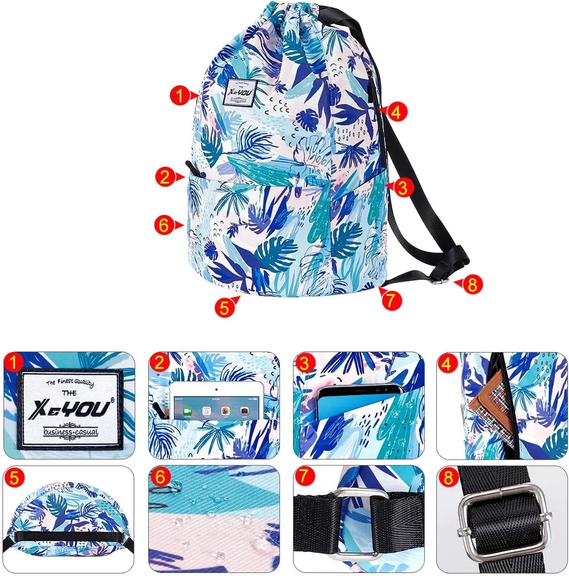 XEYOU Drawstring Sports Backpack Lightweight Gym Yoga Sackpack Shoulder Rucksack Casual Outdoor Daypack for Women and Men