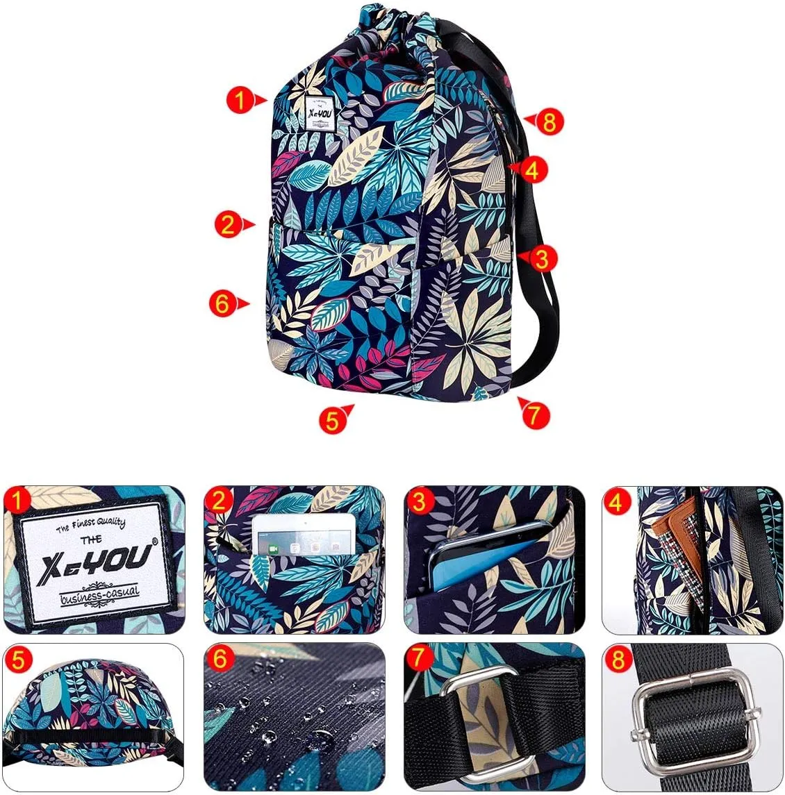 XEYOU Drawstring Sports Backpack Lightweight Gym Yoga Sackpack Shoulder Rucksack Casual Outdoor Daypack for Women and Men