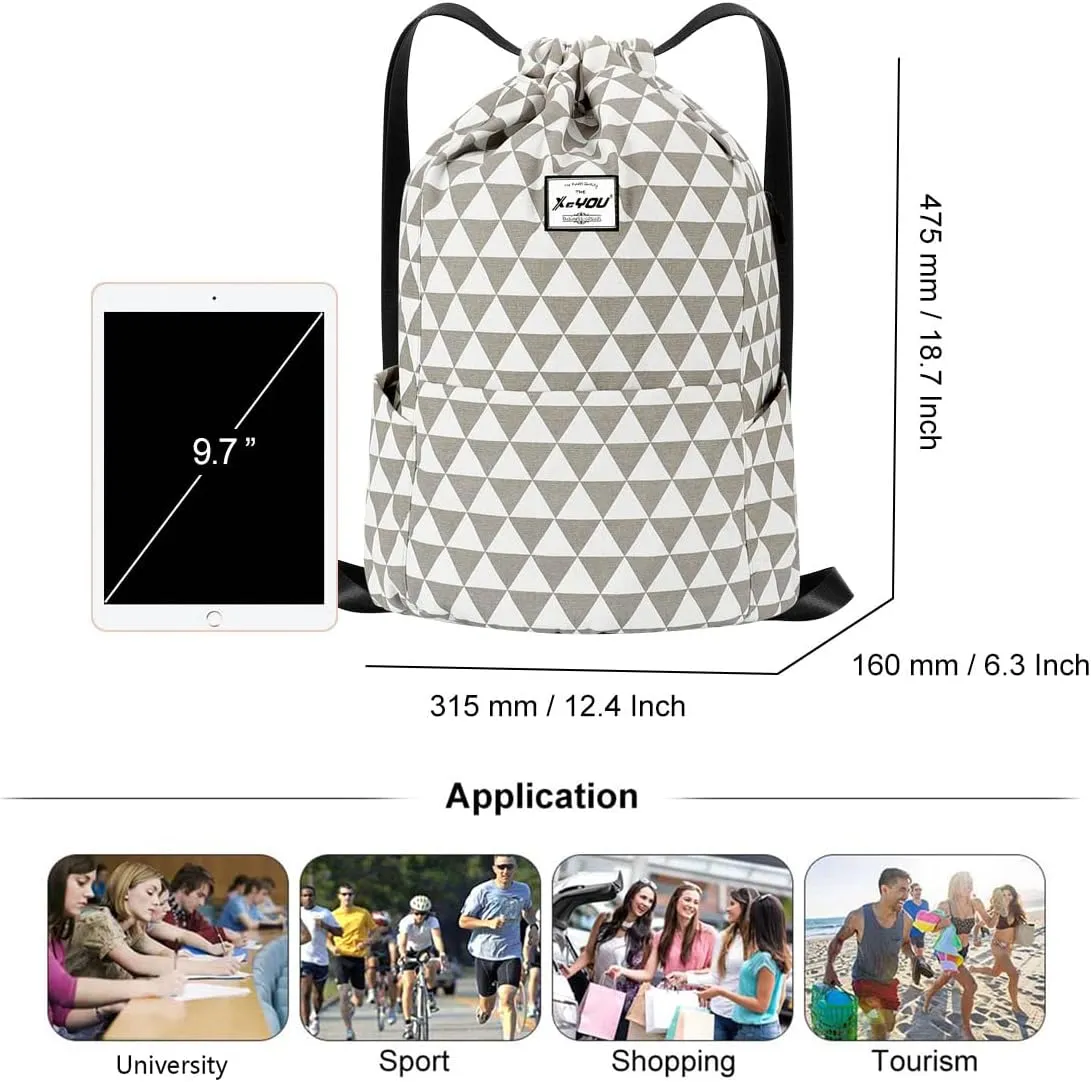 XEYOU Drawstring Sports Backpack Lightweight Gym Yoga Sackpack Shoulder Rucksack Casual Outdoor Daypack for Women and Men