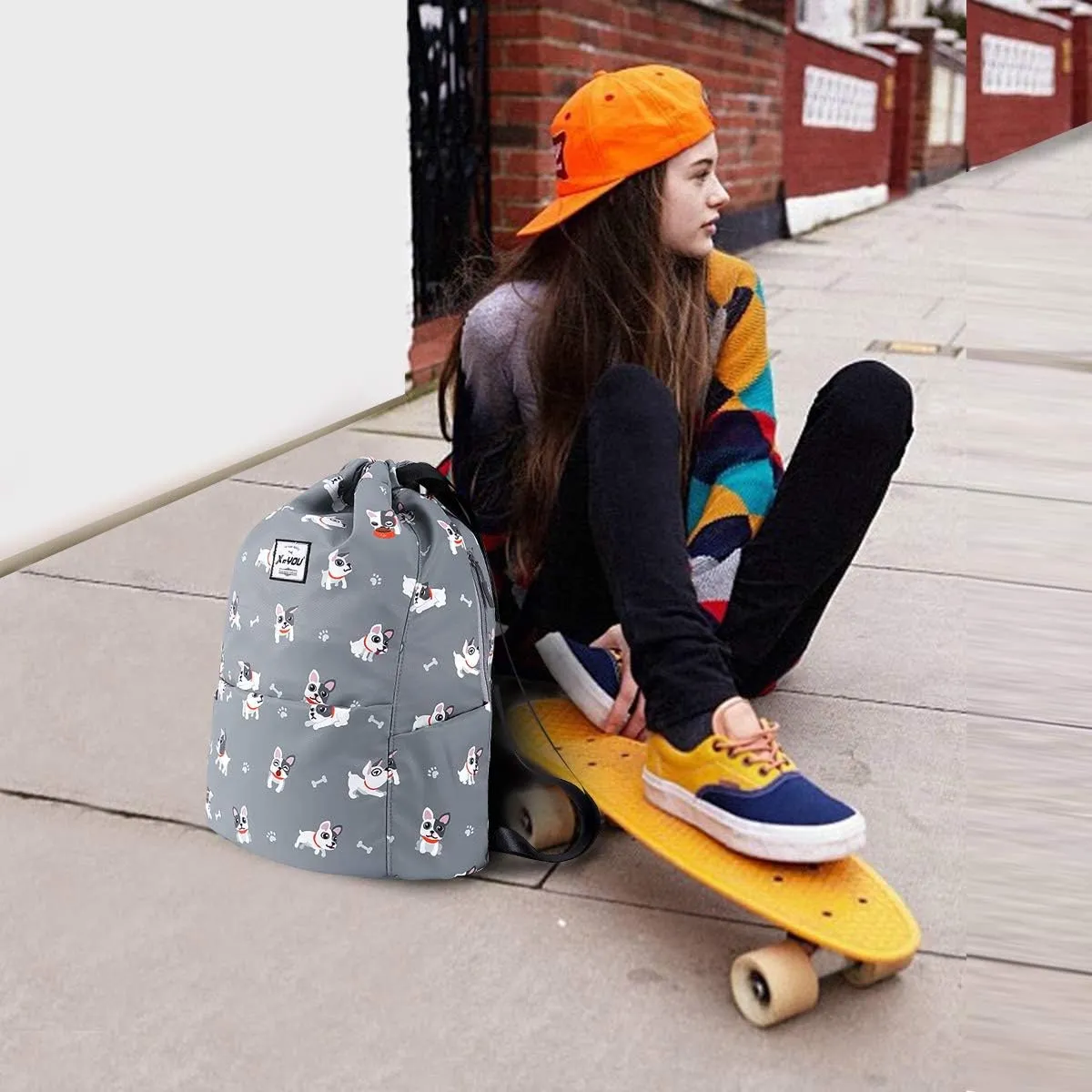 XEYOU Drawstring Sports Backpack Lightweight Gym Yoga Sackpack Shoulder Rucksack Casual Outdoor Daypack for Women and Men