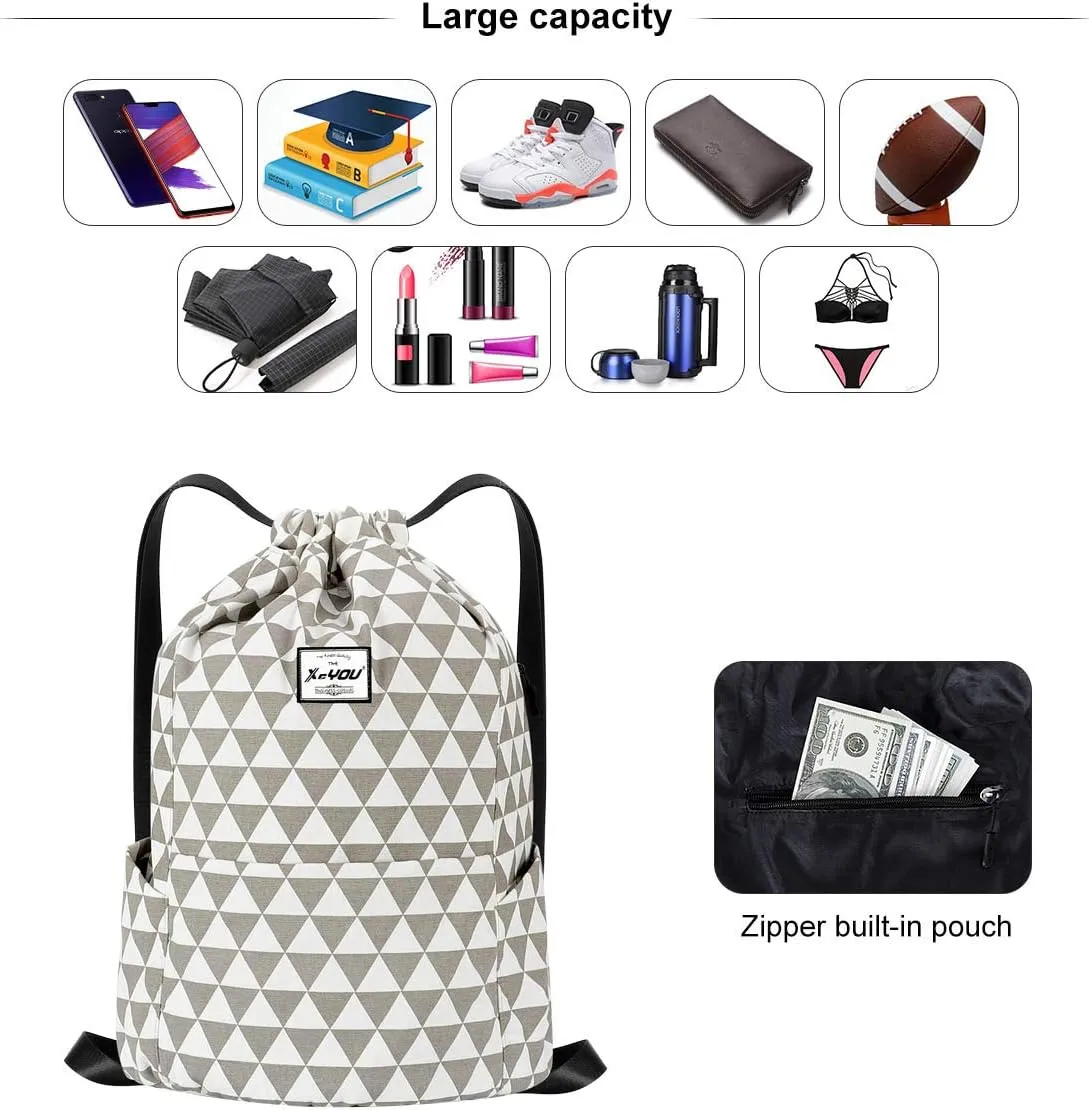 XEYOU Drawstring Sports Backpack Lightweight Gym Yoga Sackpack Shoulder Rucksack Casual Outdoor Daypack for Women and Men