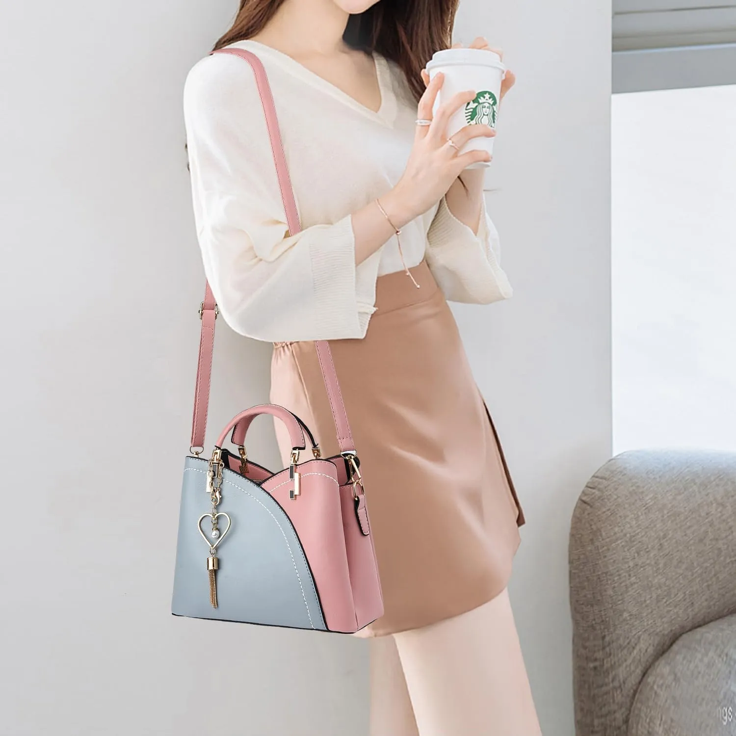 Xiaoyu Small Purses and Handbags for Women Fashion Crossbody Bag Lightweight Shoulder Bag Top Handle Satchel Purse