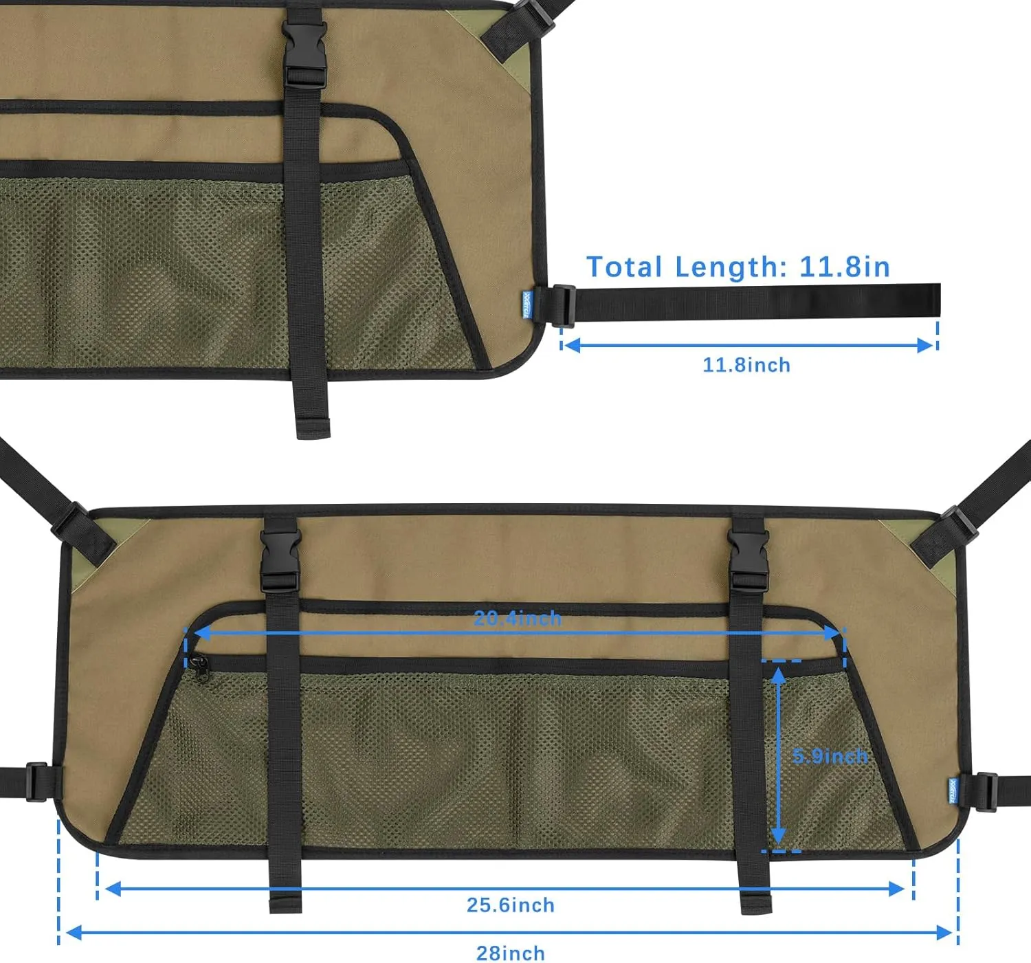 Xxerciz Collapsible Wagon Side Pocket for Umbrella, 900D Oxford Storage Bag with Mesh Pouch for Folding Wagon, Garden Cart Accessories Bag for Camping Garden Sports (Yellow)