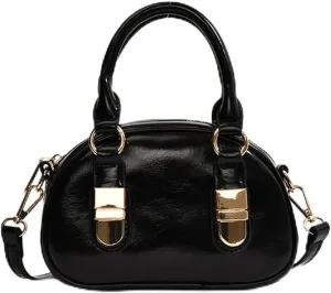 Y2k Small Leather Purse Trendy Crossbody Bag Top Handle Bag Fashion Retro Boston Shoulder Satchel Bag for Women