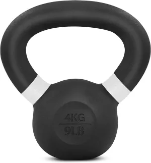 Yes4All Powder Coated Cast Iron Kettlebell Strength Training Kettlebells Weight Set for Full Body Workout, Home Gym