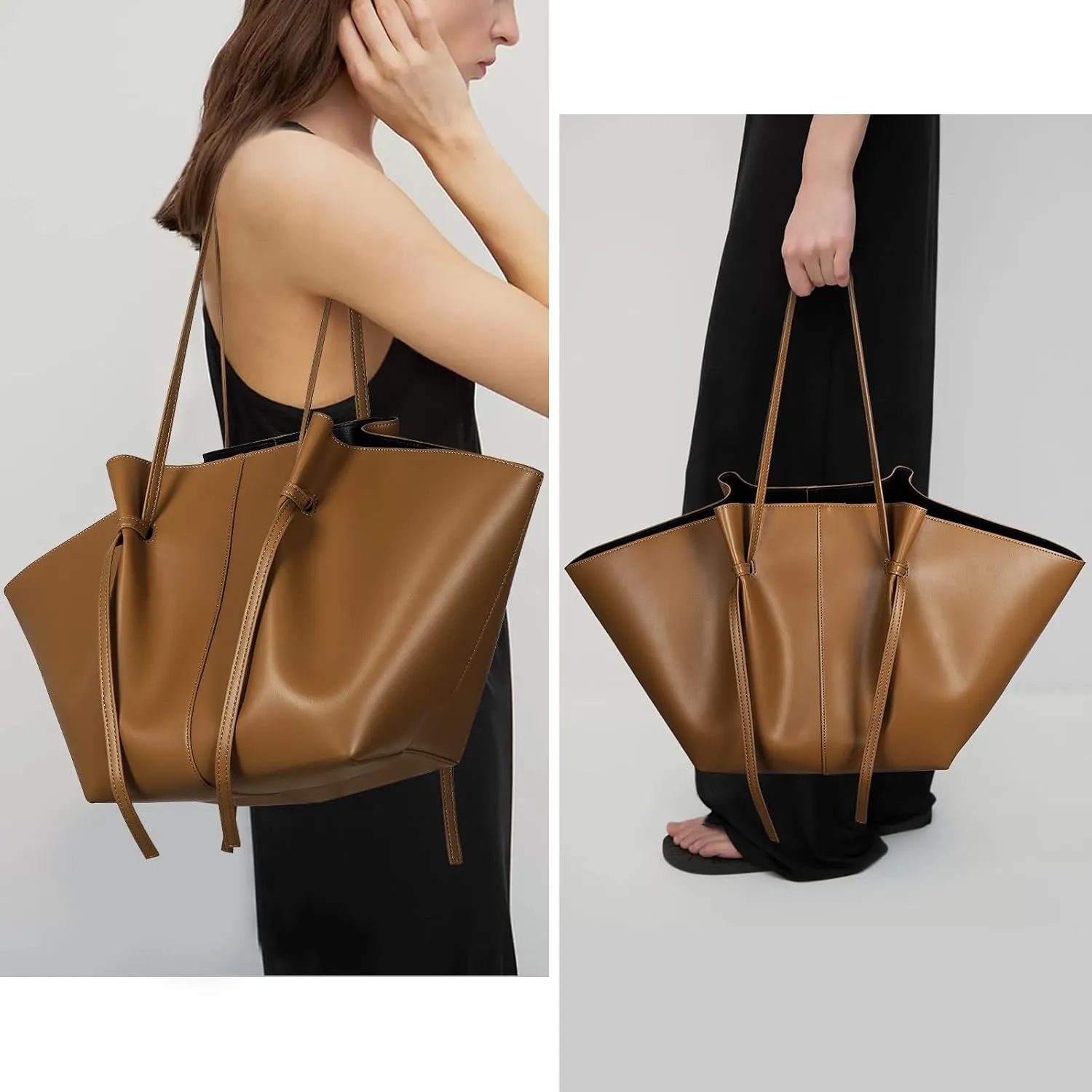 YFGBCX Tote Bag Smooth Leather Work Bag for Women Trendy Top Handle Bag Luxury Hobo Handbag with Adjustable Strap