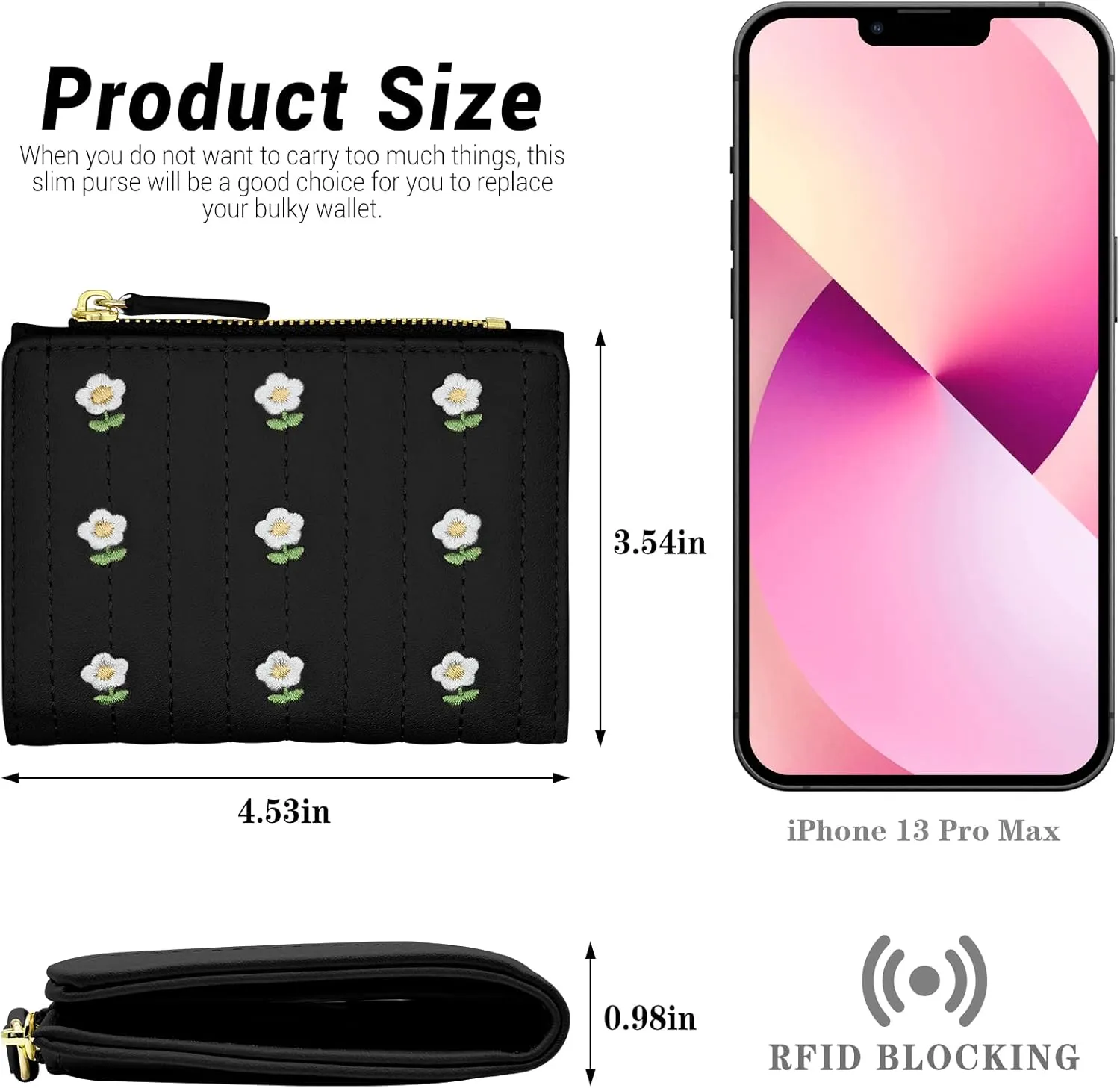 YINHEXI Women's RFID Blocking Wallet - Small, Stylish Bifold Card Holder Purse for Girls