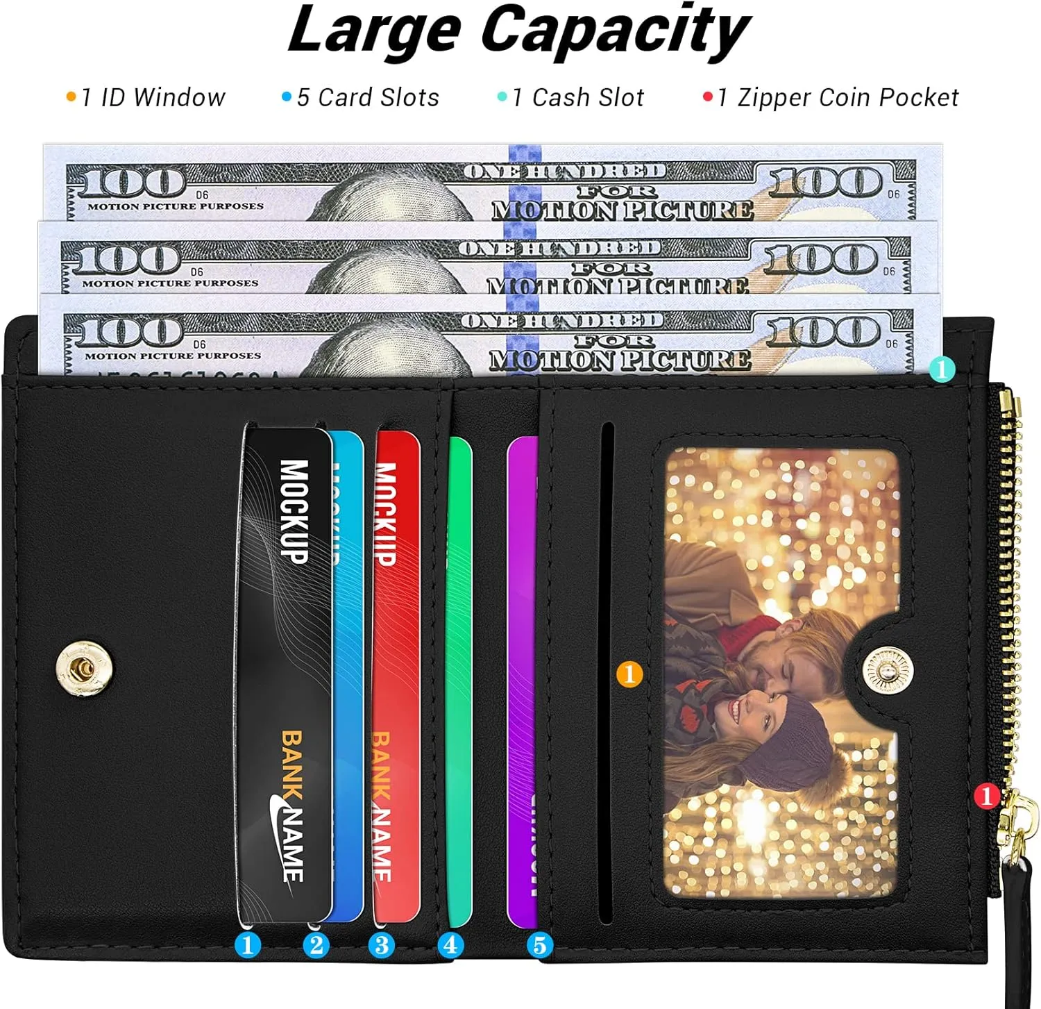 YINHEXI Women's RFID Blocking Wallet - Small, Stylish Bifold Card Holder Purse for Girls