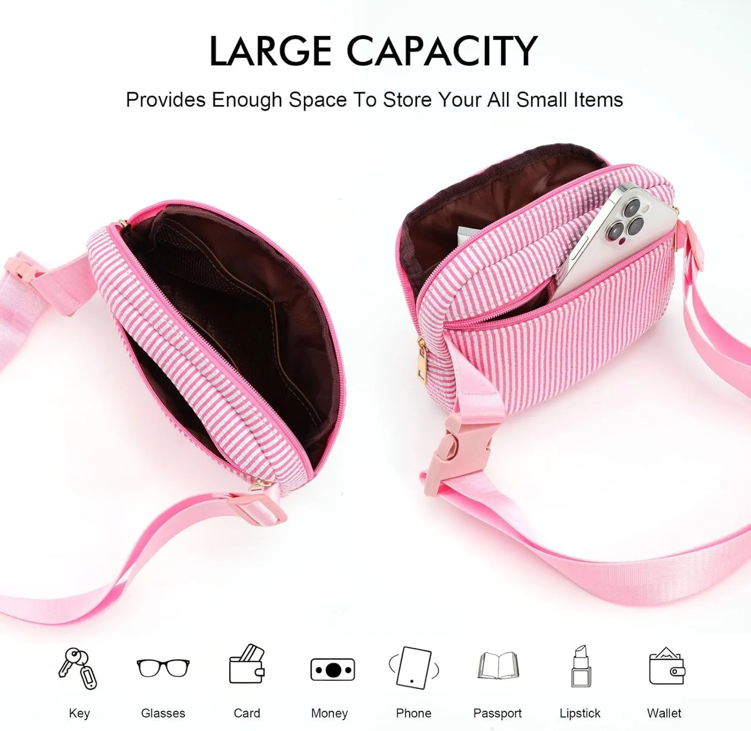 YOOLIFE Birthday Gifts for Kids - Initial Crossbody Bags for Kids Belt Bag Small Cross Body Bag for Woman Sling Bag Travel Gifts Birthday Gifts for 4 5 6 7 8 9 10 11 12 Year Old Girls Pink D
