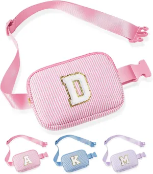 YOOLIFE Birthday Gifts for Kids - Initial Crossbody Bags for Kids Belt Bag Small Cross Body Bag for Woman Sling Bag Travel Gifts Birthday Gifts for 4 5 6 7 8 9 10 11 12 Year Old Girls Pink D